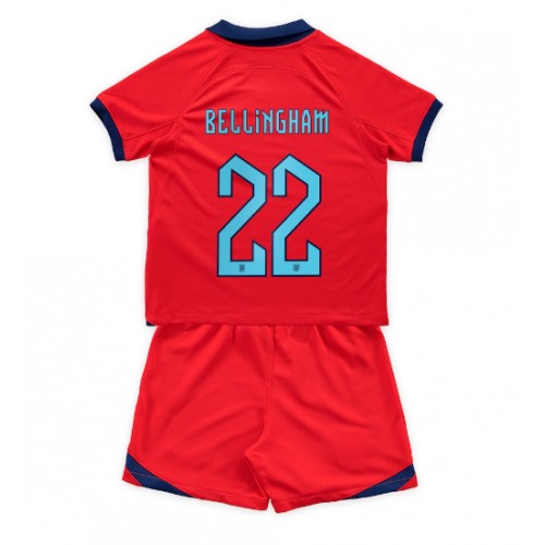 Dres Engleska Jude Bellingham #22 Gostujuci za djecu SP 2022 Kratak Rukav (+ kratke hlače)